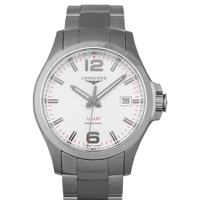 Longines Conquest 43 mm silbernes Zifferblatt aus Edelstahl L37264766