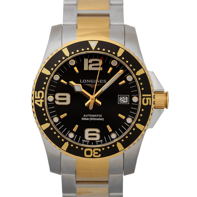 HydroConquest 41 mm schwarzes Zifferblatt aus Edelstahl L37423567
