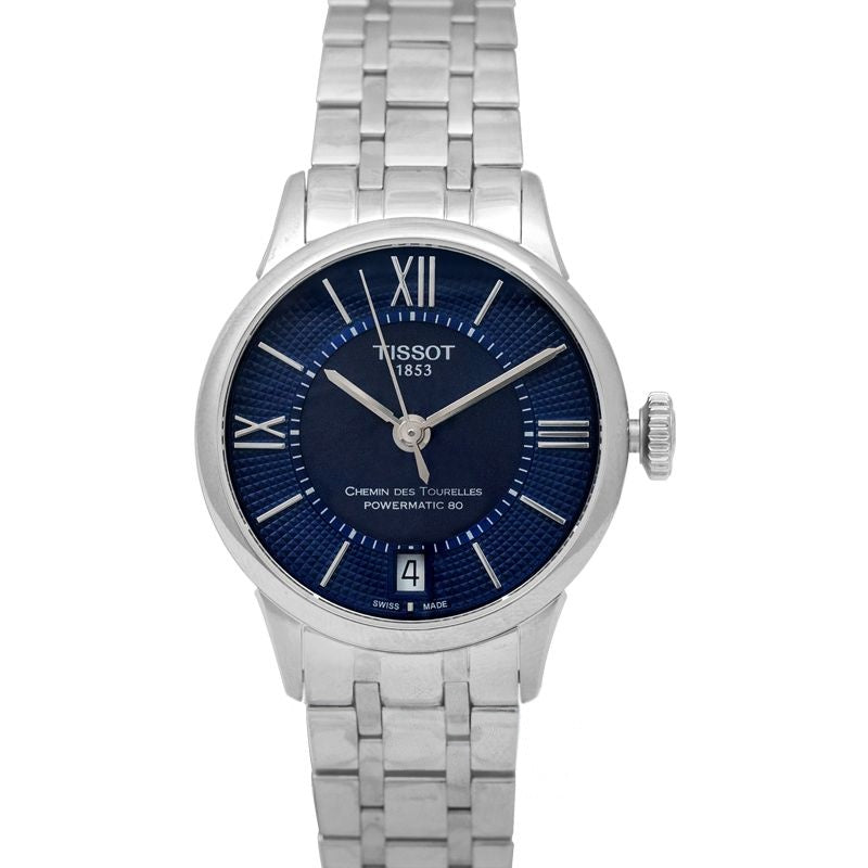 T-Classic 32 mm blaues Zifferblatt aus Edelstahl T099.207.11.048.00