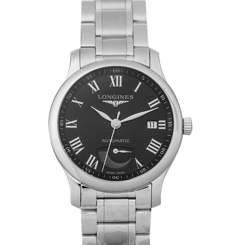 Die Longines Master Collection – 38,50 mm schwarzes „Gerstenkorn“-Zifferblatt aus Edelstahl L27084516