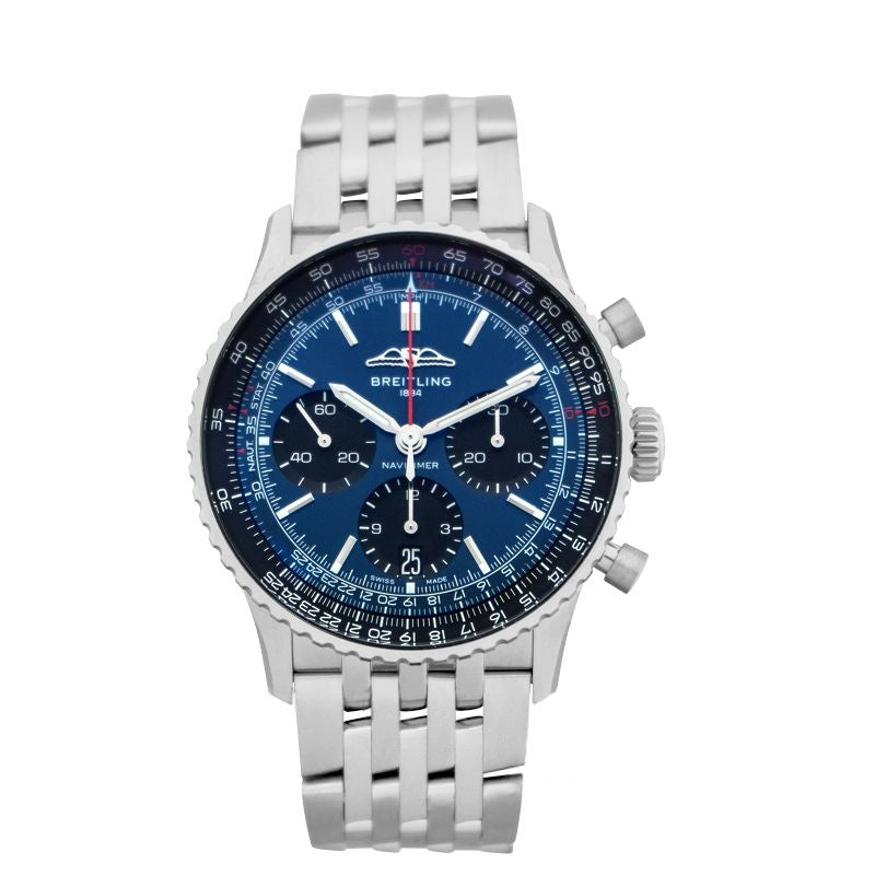 Navitimer 41 mm blaues Zifferblatt aus Edelstahl AB0139241C1A1