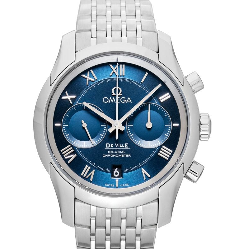 De Ville 42 mm blaues Zifferblatt aus Edelstahl 431.10.42.51.03.001