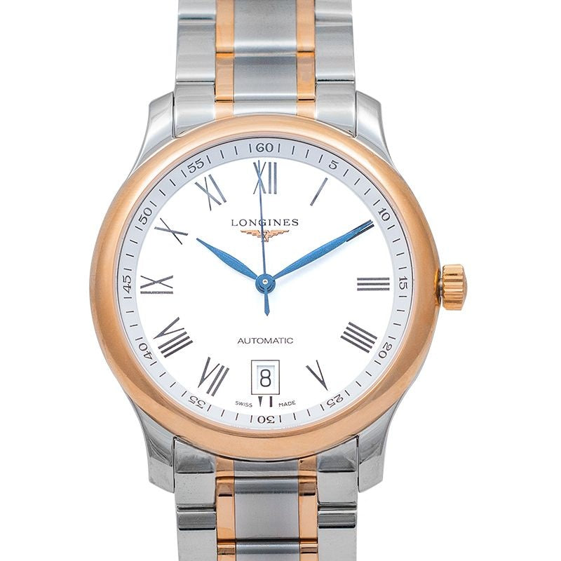 Die Longines Master Collection – 38,50 mm, weißes, mattes Zifferblatt aus Edelstahl, Kappe aus 18 Karat Roségold 200 L26285197
