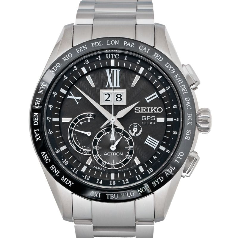 Astron 44,8 mm, schwarzes Zifferblatt aus Titan, Keramik SBXB137