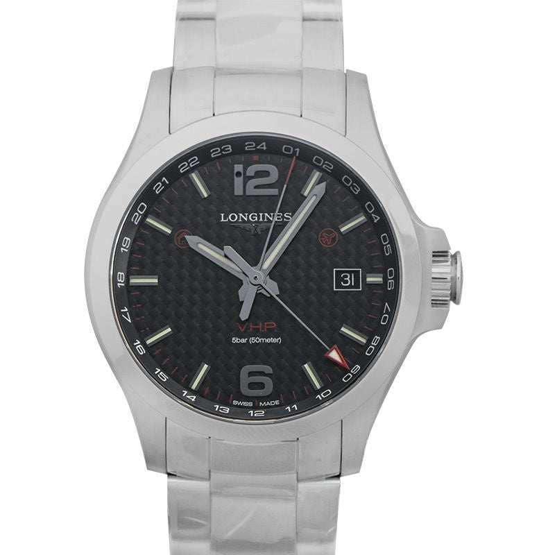 Longines Conquest – 43,00 mm schwarzes Carbon-Zifferblatt aus Edelstahl L37284666