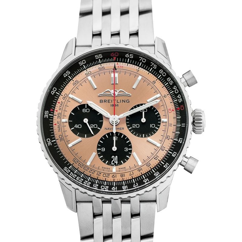Navitimer 43 mm braunes Zifferblatt aus Edelstahl AB0138241K1A1