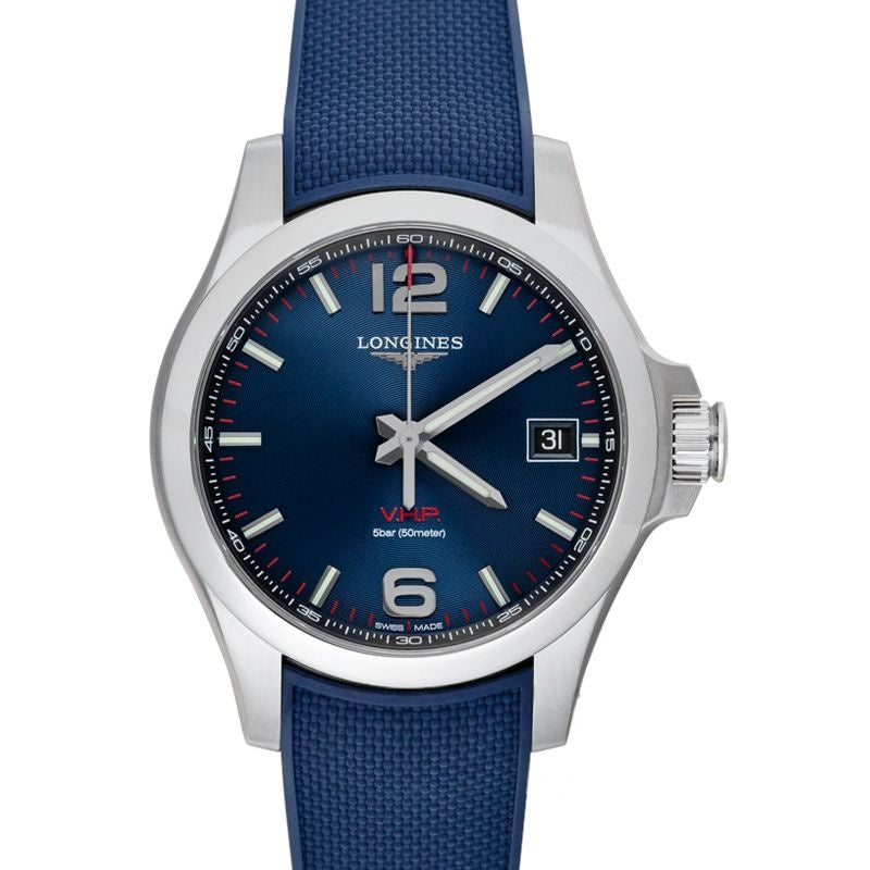 Longines Conquest 41 mm blaues Zifferblatt aus Edelstahl L37164969