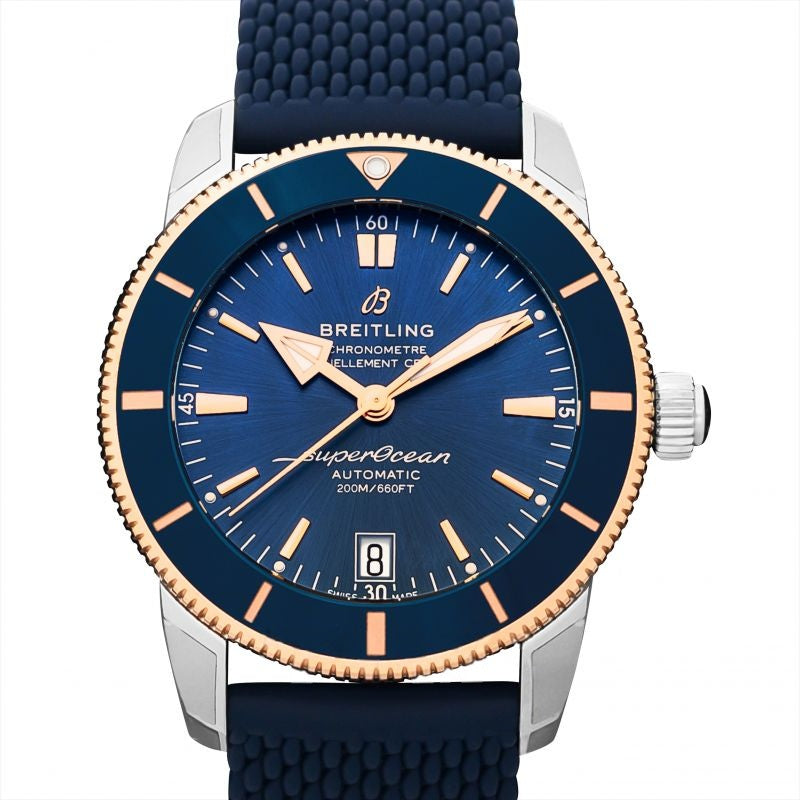 Superocean 42 mm, blaues Zifferblatt aus Edelstahl, 18 Karat Roségold UB2010161C1S1