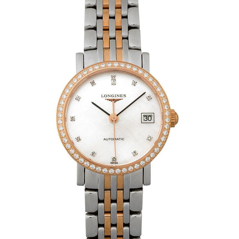 Die Longines Elegant Collection 25,5 mm Perlmuttzifferblatt aus Edelstahl L43095887