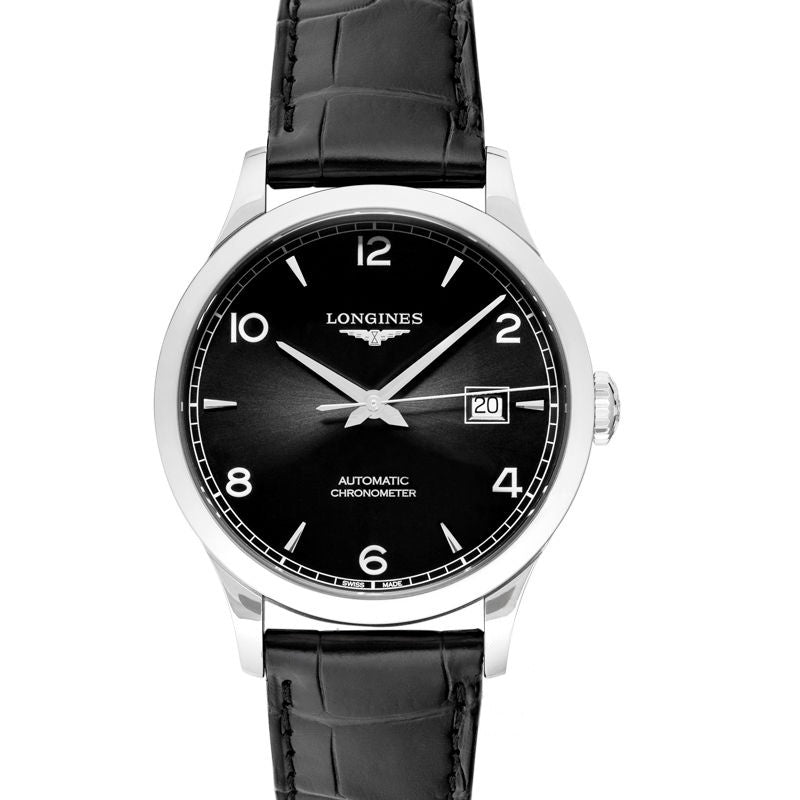 Record 40 mm schwarzes Zifferblatt aus Edelstahl L28214562