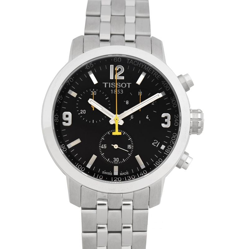 T-Sport 42 mm schwarzes Zifferblatt aus Edelstahl T055.417.11.057.00