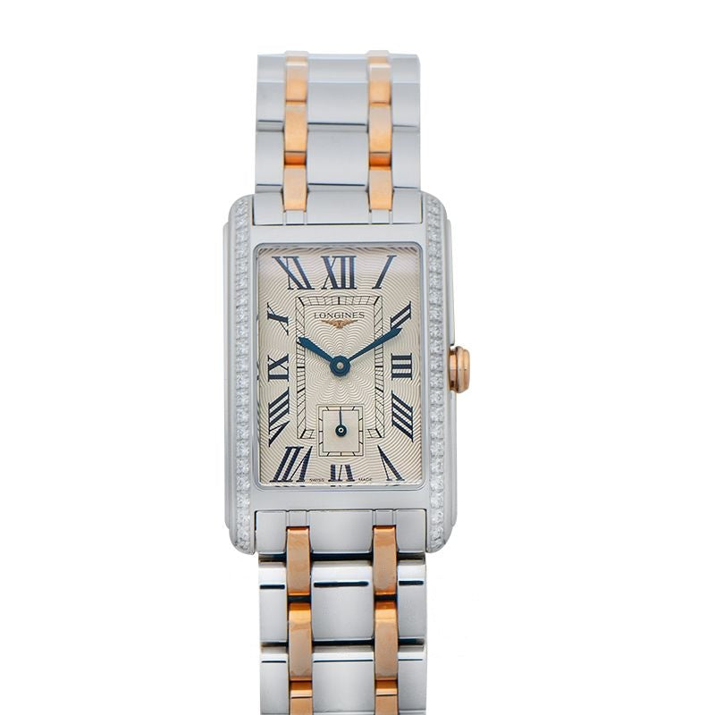 DolceVita 23,30 mm silbernes „Flinqu?“-Zifferblatt aus Edelstahl mit Krone aus 18 Karat Roségold L55125797