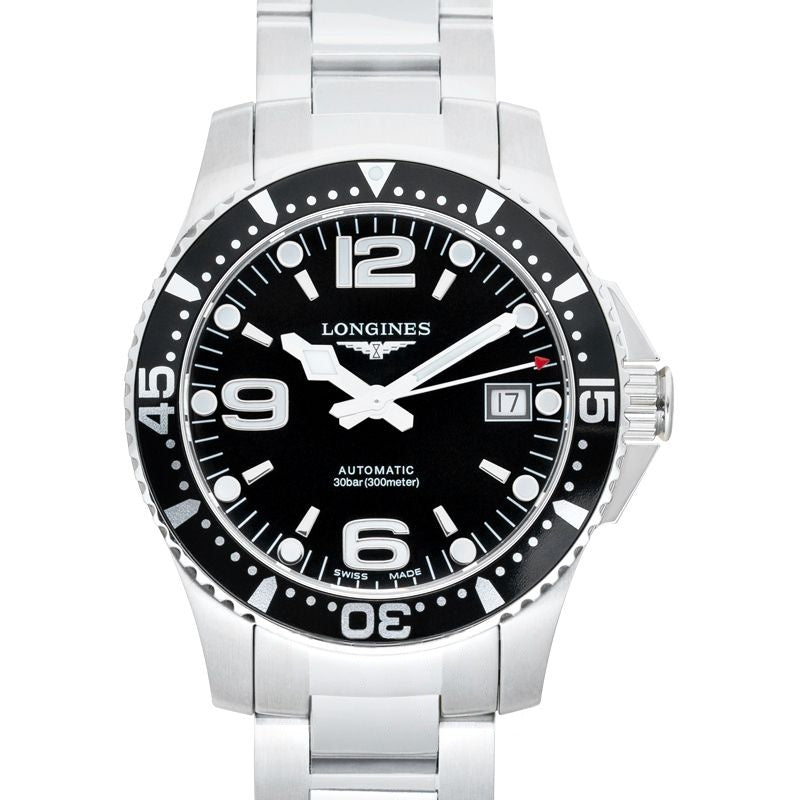 HydroConquest 39 mm schwarzes Zifferblatt aus Edelstahl L37414566