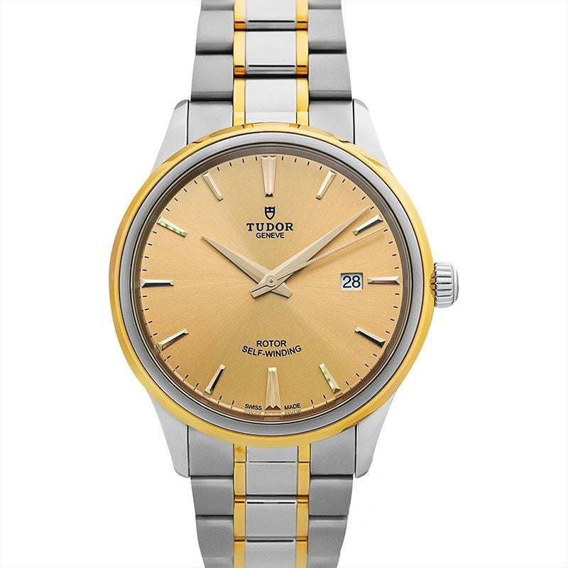 Stil 41 mm Champagner-Zifferblatt aus Edelstahl 12703-0001