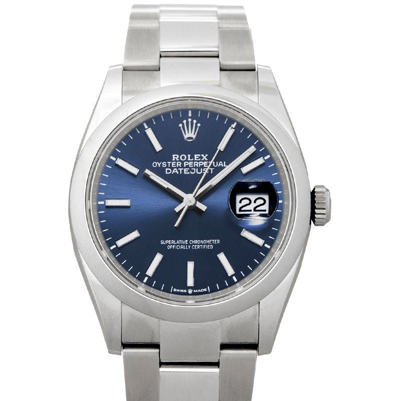 Datejust 36 mm blaues Zifferblatt aus Edelstahl 126200-0006