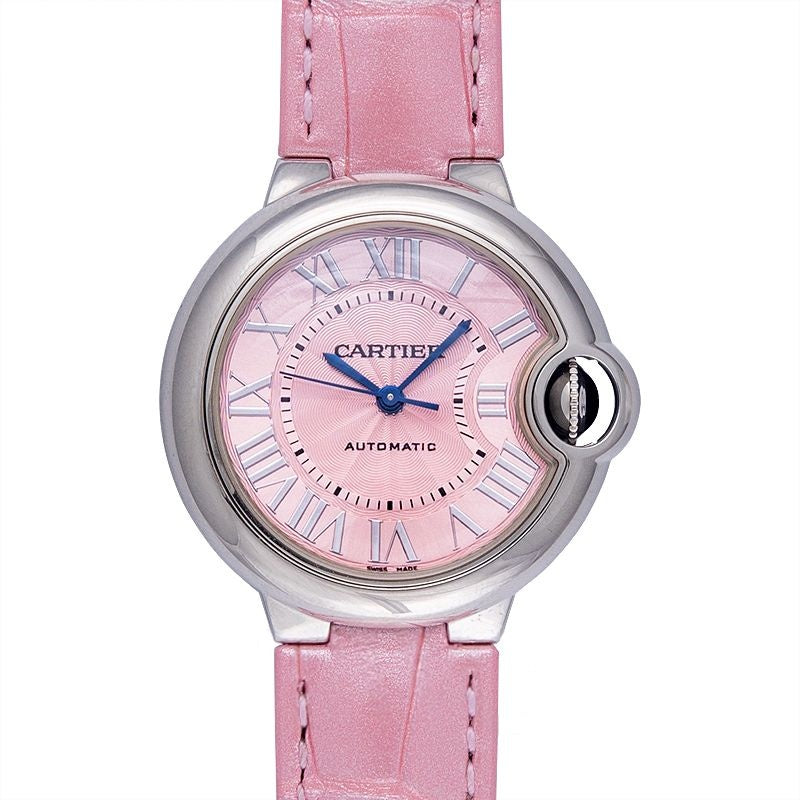 Ballon Bleu de Cartier, 33 mm, rosa Zifferblatt aus Edelstahl, WSBB0002