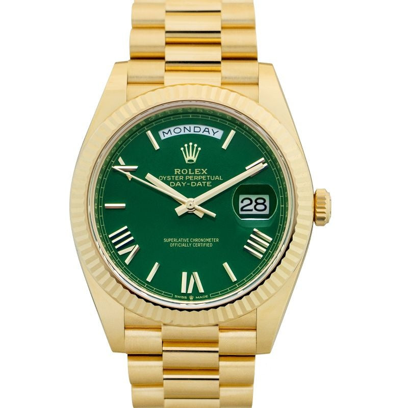 Day Date 40 mm grünes Zifferblatt in 18 Karat Gelbgold 228238-0061