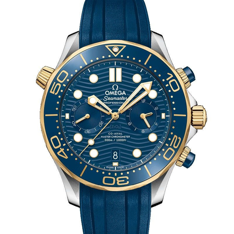 Seamaster 44 mm, blaues Zifferblatt aus Stahl und Gelbgold, 210.22.44.51.03.001