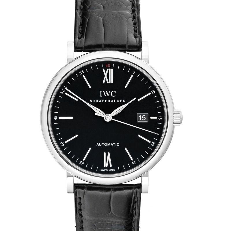 Portofino 40 mm schwarzes Zifferblatt aus Edelstahl IW3565-02