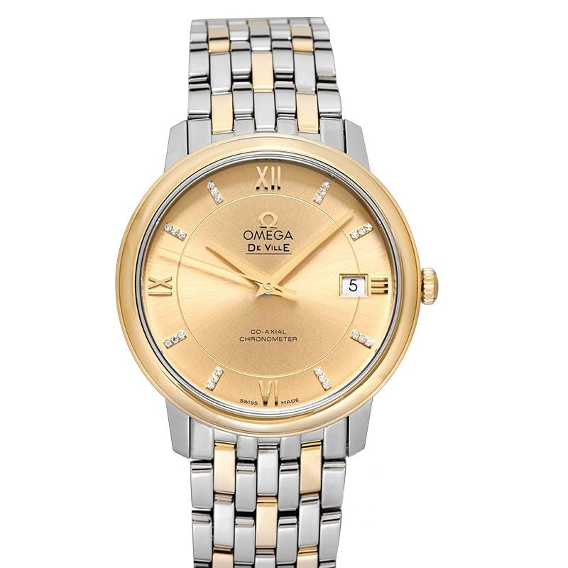 De Ville 36,8 mm Champagner-Zifferblatt in 18 Karat Gelbgold, Edelstahl 424.20.37.20.58.001