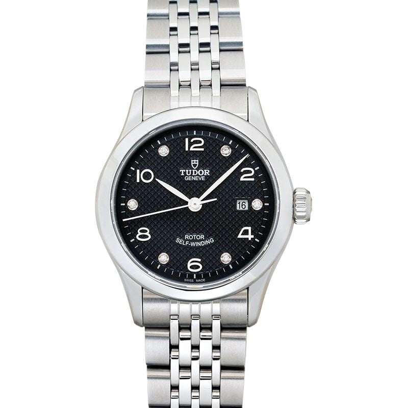 Tudor 1926 28 mm schwarzes Zifferblatt aus Edelstahl 91350-0004