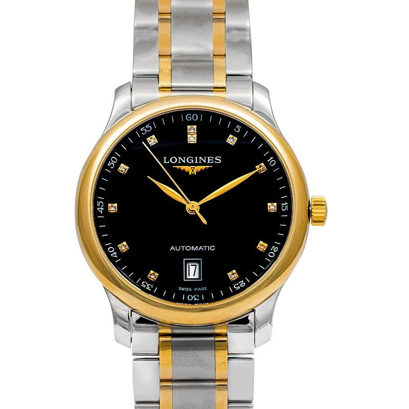 Die Longines Master Collection 38,5 mm schwarzes Zifferblatt aus Edelstahl L26285577