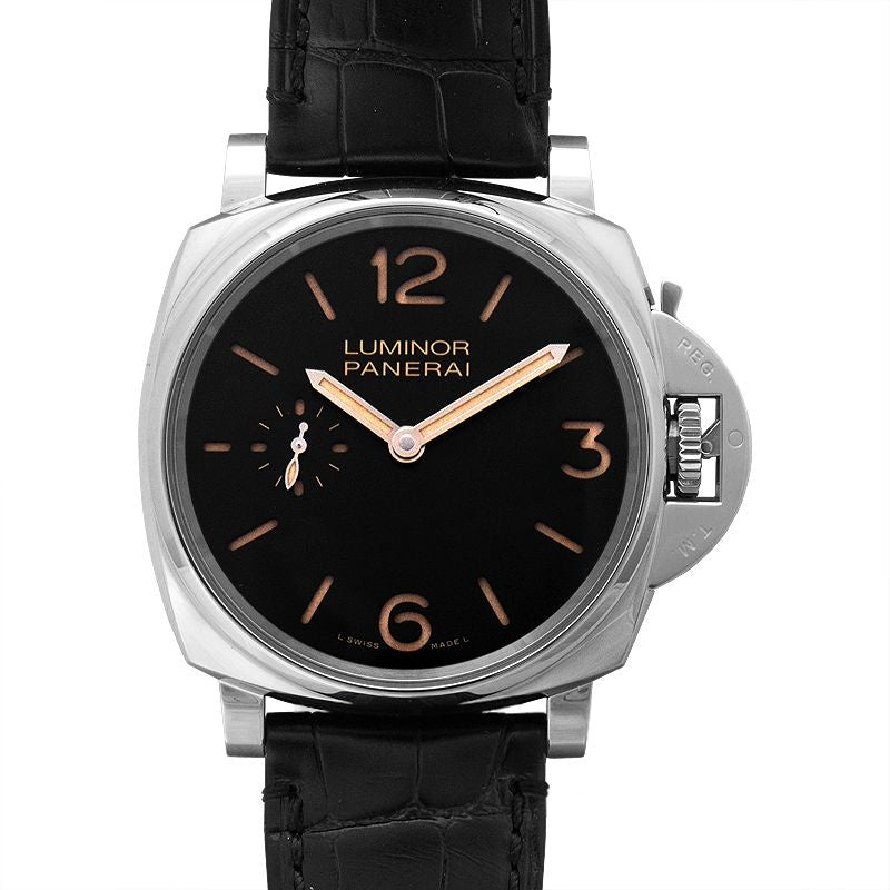 Luminor Due 42 mm schwarzes Zifferblatt aus Edelstahl PAM00676