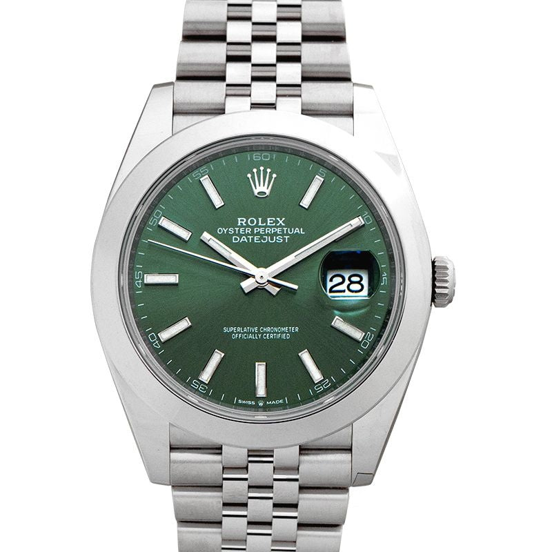 Datejust 41 mm grünes Zifferblatt aus Edelstahl 126300-0020