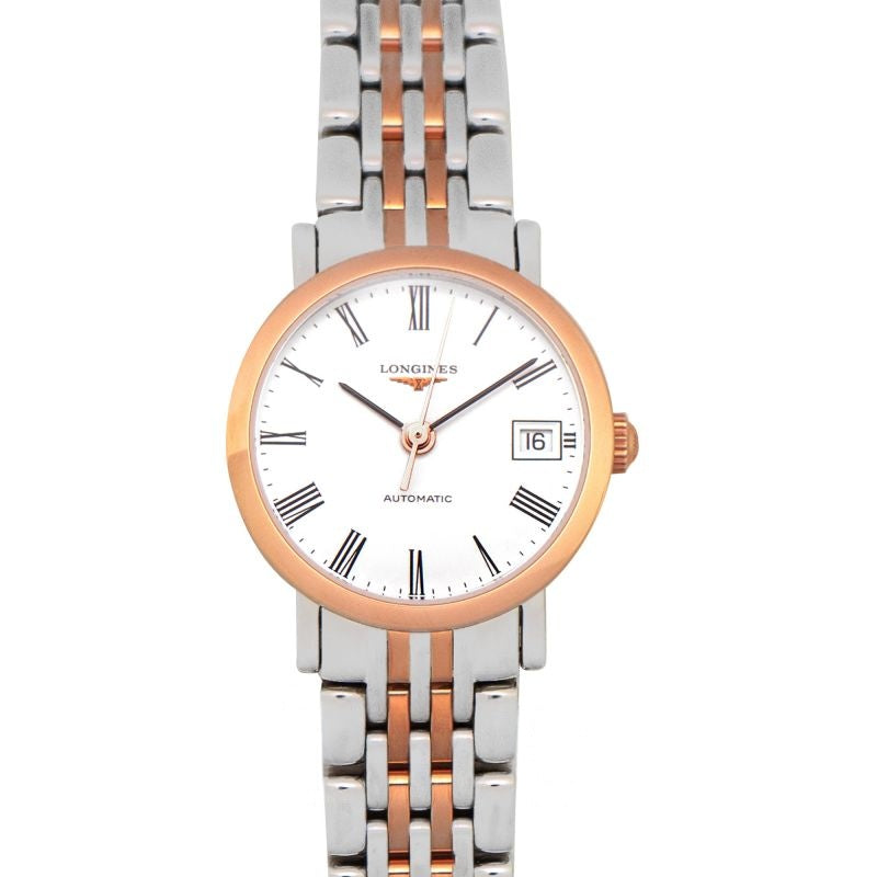 Die Longines Elegant Collection 25,5 mm weißes Zifferblatt aus Edelstahl L43095117