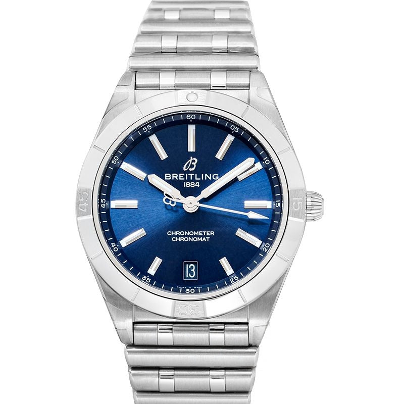 Chronomat 36 mm blaues Zifferblatt aus Edelstahl A10380101C1A1
