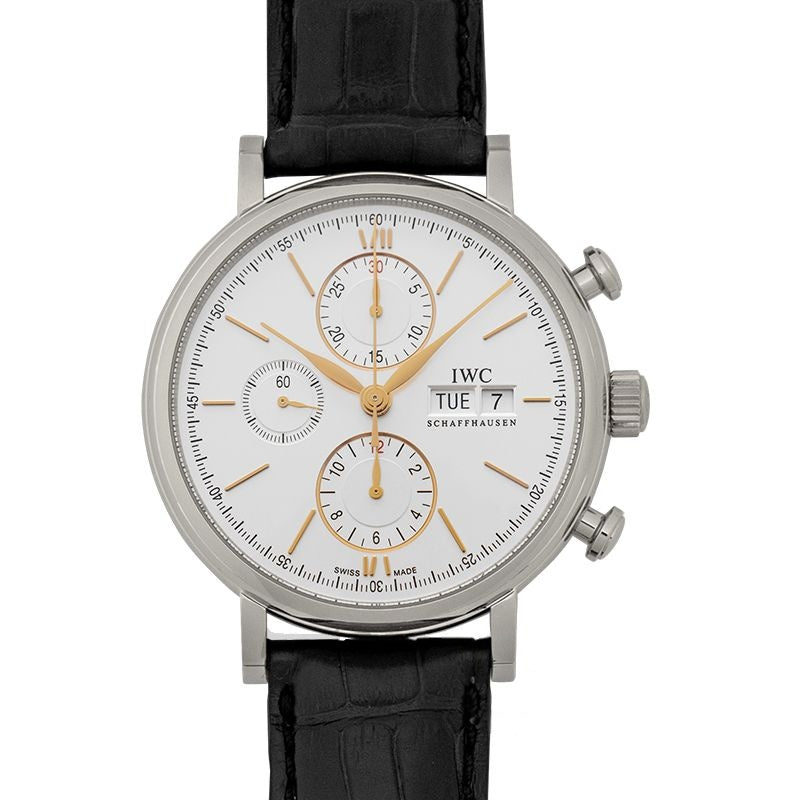 Portofino 42 mm silbernes Zifferblatt aus Edelstahl IW391031