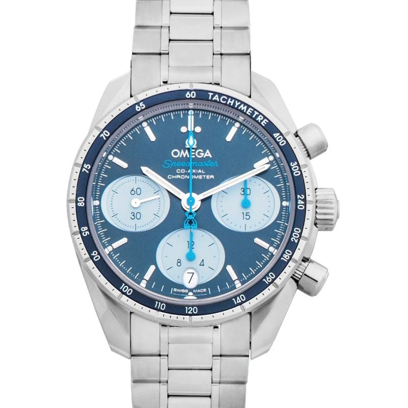 Speedmaster 38 mm blaues Zifferblatt aus Edelstahl 324.30.38.50.03.002