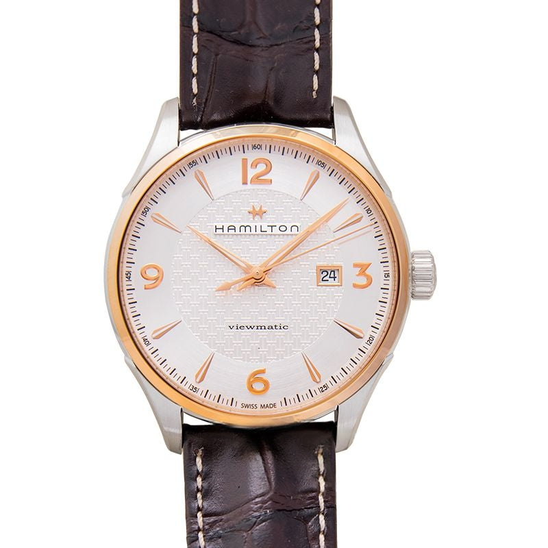 Jazzmaster 44 mm silbernes Zifferblatt aus Edelstahl H42725551