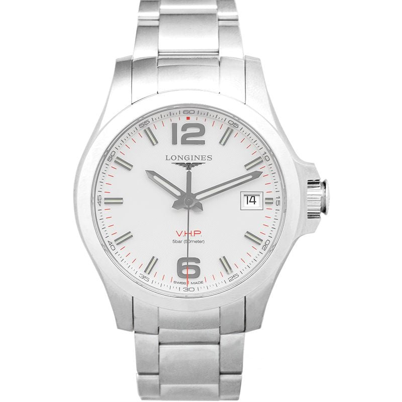 Longines Conquest 41 mm silbernes Zifferblatt aus Edelstahl L37164766