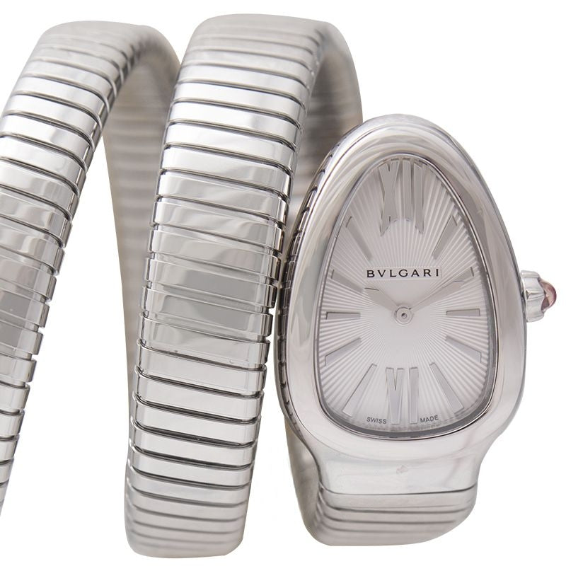 Serpenti 35,00 mm silbernes Zifferblatt aus Edelstahl 101911