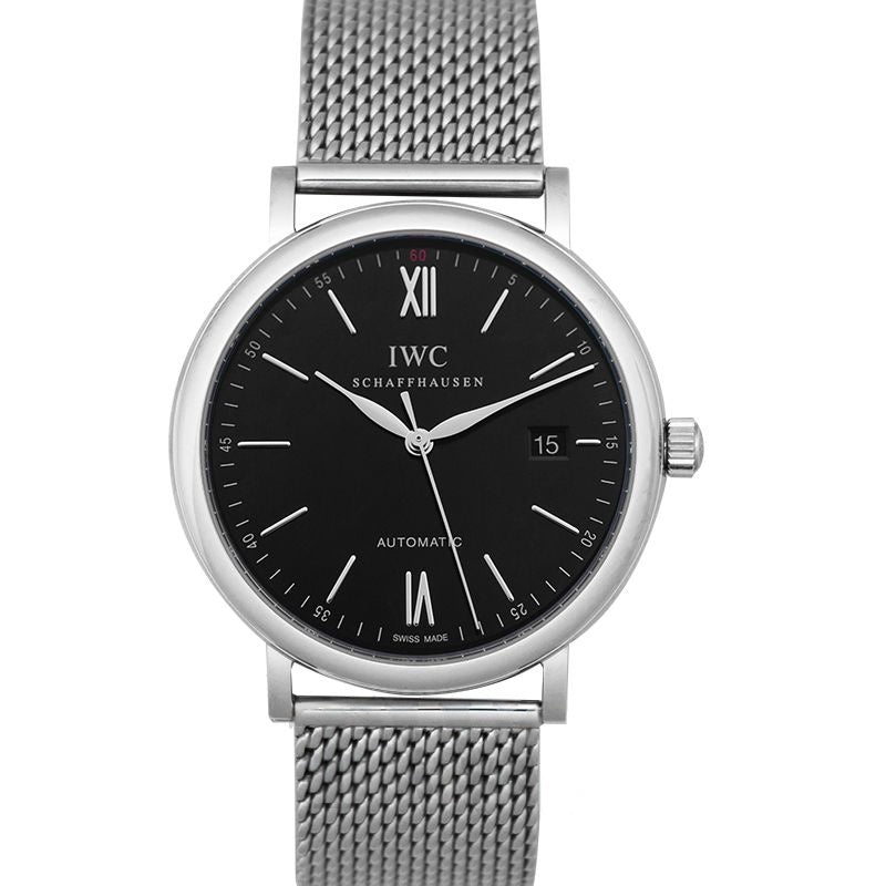 Portofino 40 mm schwarzes Zifferblatt aus Edelstahl IW356506