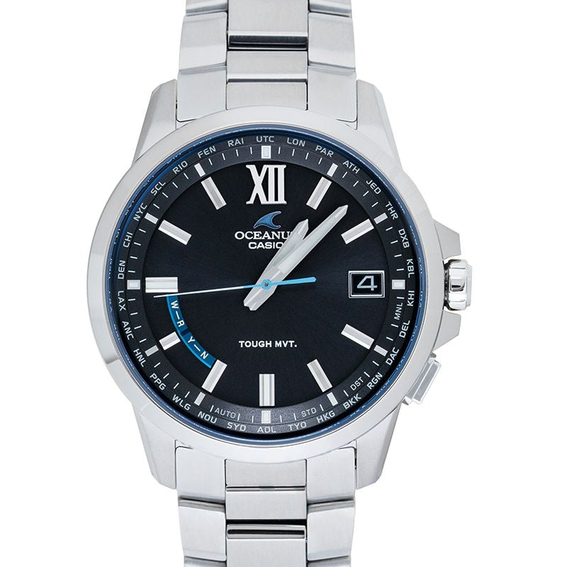 Oceanus schwarzes Zifferblatt aus Titan OCW-T150-1AJF