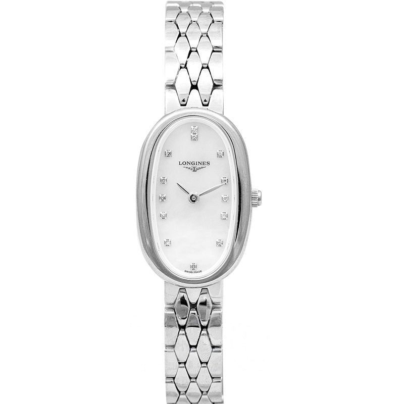 Longines Symphonette 18,9 mm weißes Perlmuttzifferblatt aus Edelstahl L23054876