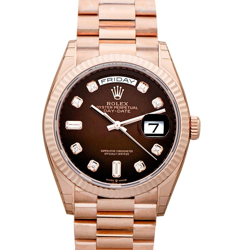 Datejust 36 mm, braunes Zifferblatt in Everose-Gold 128235-0037