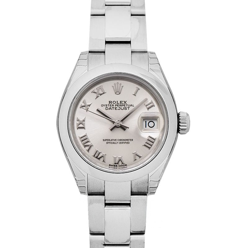 Datejust 28 mm silbernes Zifferblatt aus Edelstahl 279160-0008