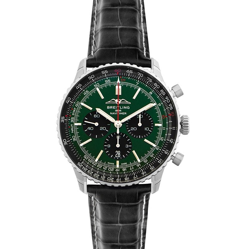 Navitimer 46 mm grünes Zifferblatt aus Edelstahl AB0137241L1P1