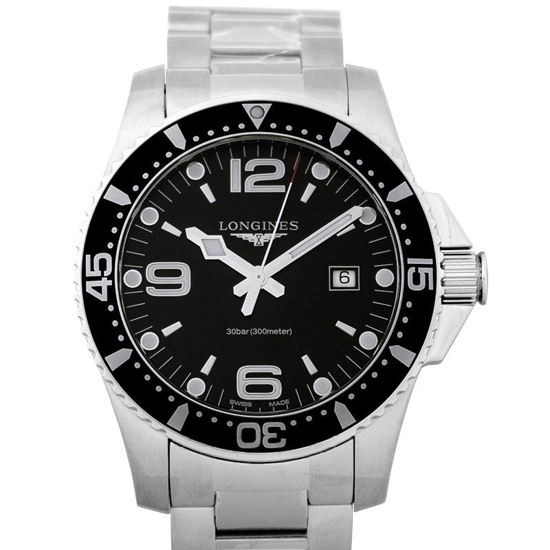 HydroConquest 44 mm schwarzes Zifferblatt aus Edelstahl L38404566