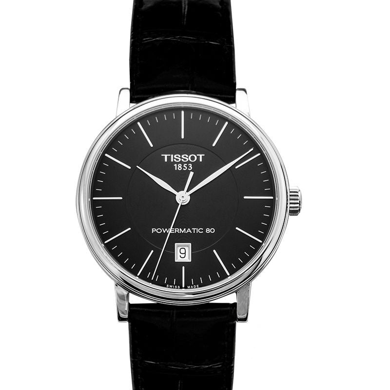 T-Classic 40 mm schwarzes Zifferblatt aus Edelstahl T122.407.16.051.00