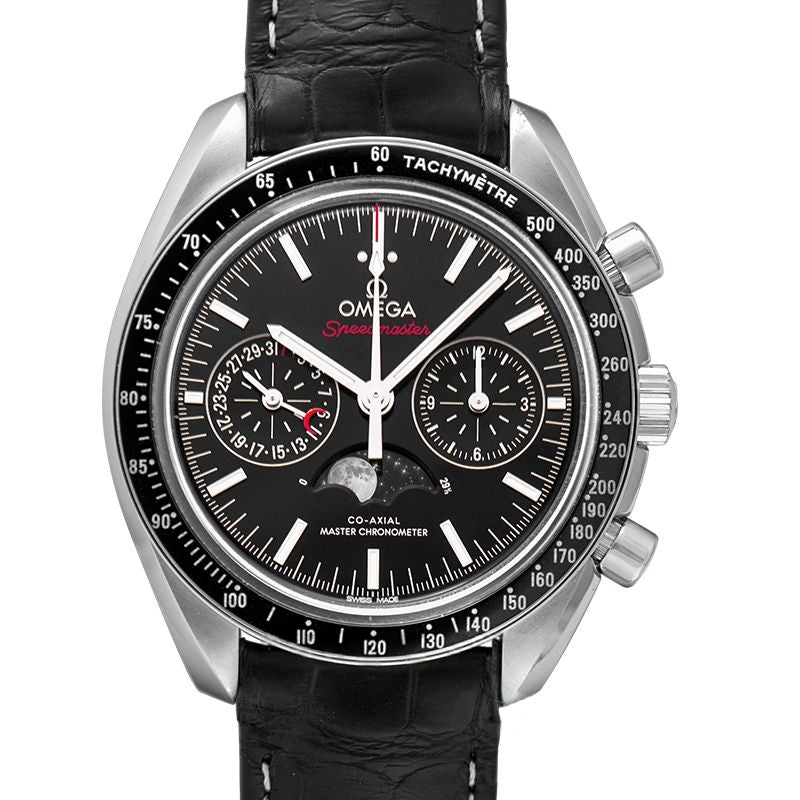 Speedmaster 44,25 mm schwarzes Zifferblatt aus Edelstahl 304.33.44.52.01.001