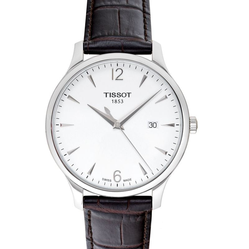T-Classic 42 mm silbernes Zifferblatt aus Edelstahl T063.610.16.037.00