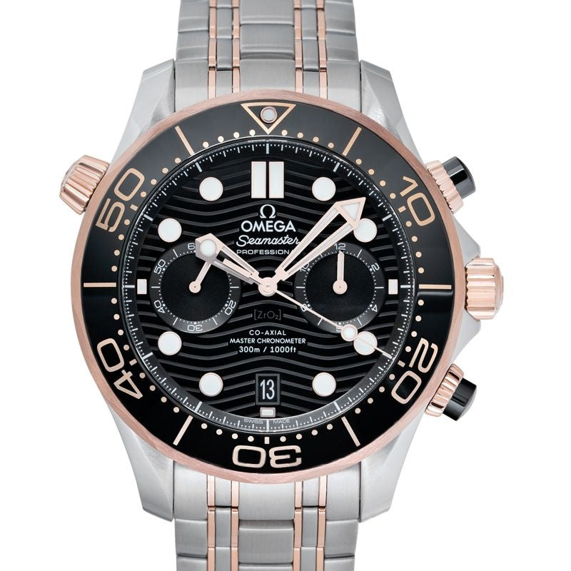 Seamaster 44 mm schwarzes Zifferblatt aus Edelstahl 210.20.44.51.01.001