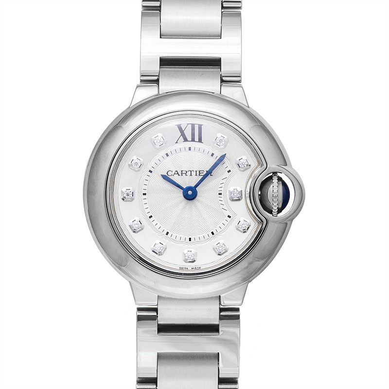 Ballon Bleu de Cartier, 28 mm, silbernes Zifferblatt aus Edelstahl WE902073