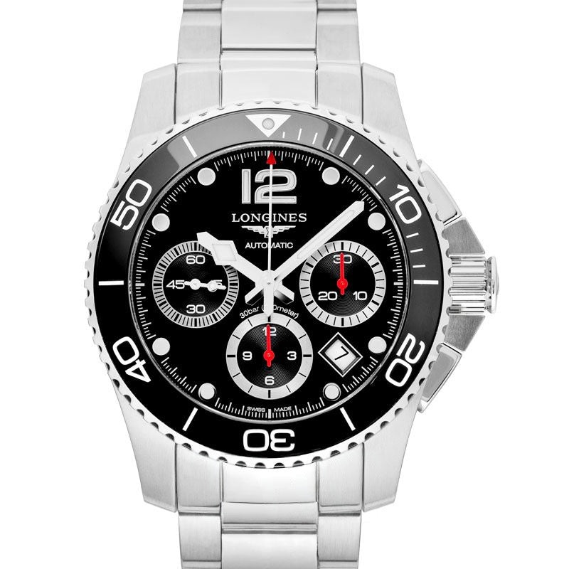 HydroConquest 41 mm schwarzes Zifferblatt aus Edelstahl L37834566