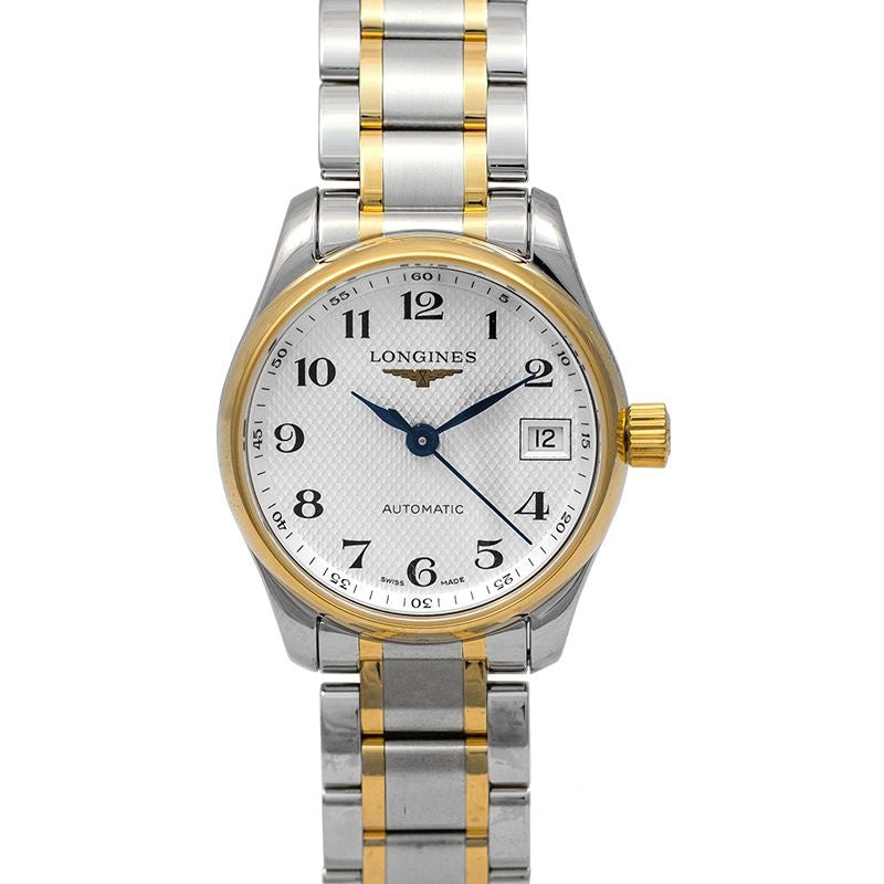 Die Longines Master Collection 25,5 mm silbernes Zifferblatt in Gold L21285787