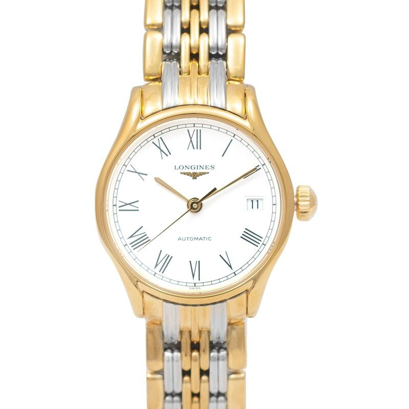Longines Lyre 41 mm schwarzes Zifferblatt aus Edelstahl, gelbe PVD-Beschichtung L43602117